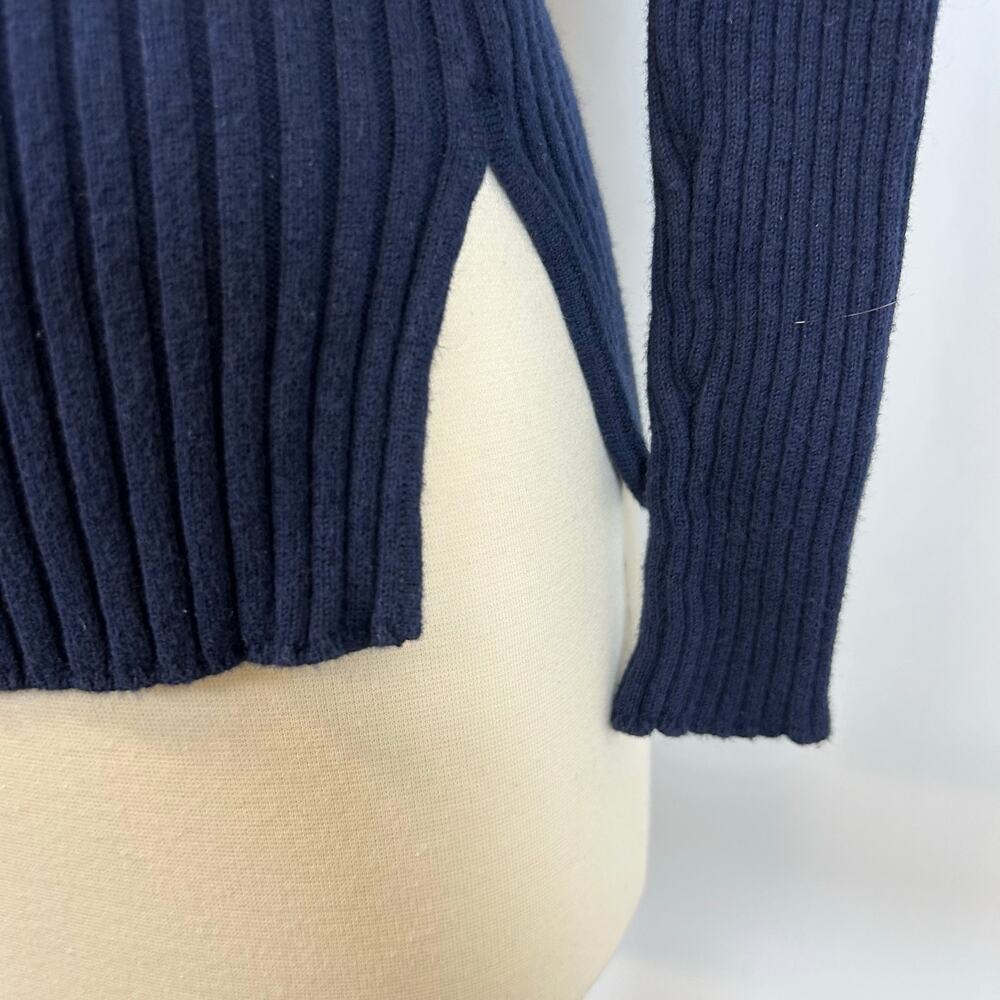 United Arrows Tokyo Navy‎ Blue Knit Sweater Top Size S Minimalist Japanese Chic - Picture 5 of 7